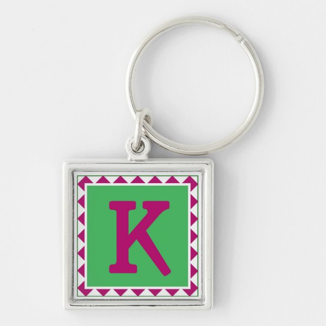 Colourful Letter 'K' - Keychain (Front)