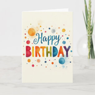 Colourful Lettering Birthday Card