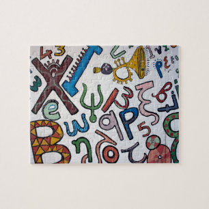 Colourful Letters and Numbers Jigsaw Puzzle