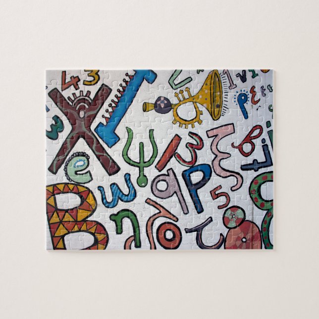Colourful Letters and Numbers Jigsaw Puzzle (Horizontal)