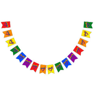 Colourful LGBT Gay Pride Love Rainbow Heart Bunting