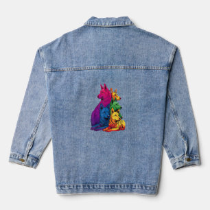 Colourful LGBT Pride German Shepherd Dog Pile Denim Jacket