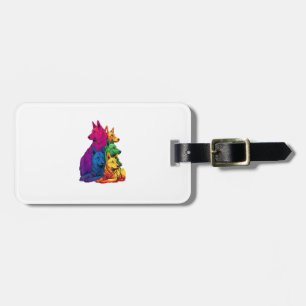 Colourful LGBT Pride German Shepherd Dog Pile Luggage Tag