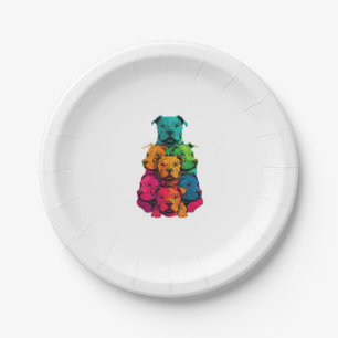 Colourful LGBT Pride Staffordshire Bull Terrier Do Paper Plate