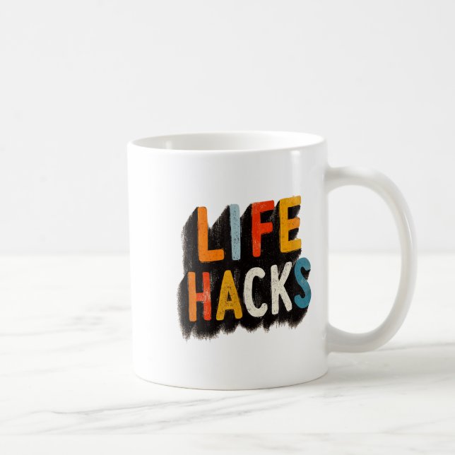 Colourful Life Hacks Emblem  Coffee Mug (Right)