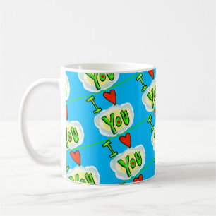 Colourful Life in Love with Hearts Coffee Mug