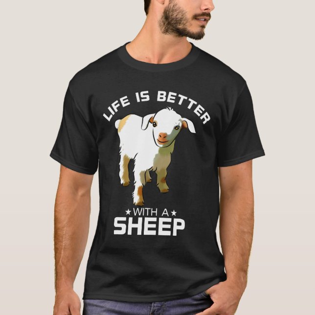Colourful Life Is Better With A Sheep Cool Farm An T-Shirt (Front)