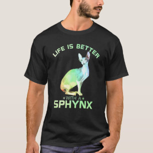 Colourful Life Is Better With A Sphynx Cat Cute Ki T-Shirt