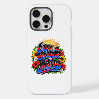 Colourful Life Is Better With Jesus Sun Floral iPhone 15 Pro Max Case