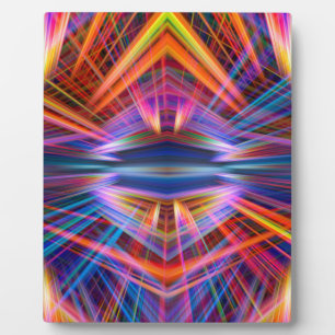 Colourful light beams pattern plaque