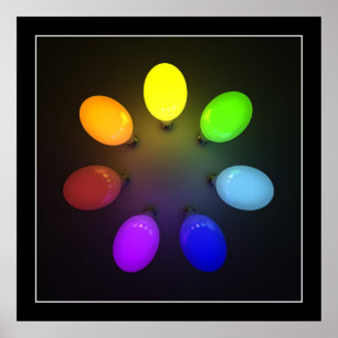 Colourful light bulbs - Poster