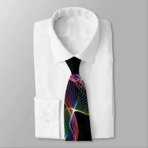 Colourful Light Matrix Black Neck Tie