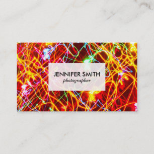 Colourful Light Trails Business Card