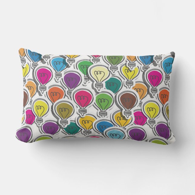 Colourful Lightbulbs throw pillows (Front)