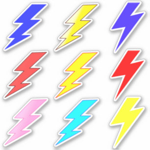Colourful Lightning Bolt Pack Stickers