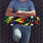 Colourful Lightning Bolts Skateboard<br><div class="desc">*Customise by adding your text.</div>