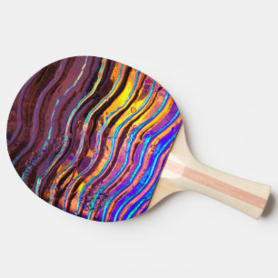 Colourful Lights Behind Wavy Glass Ping Pong Paddle