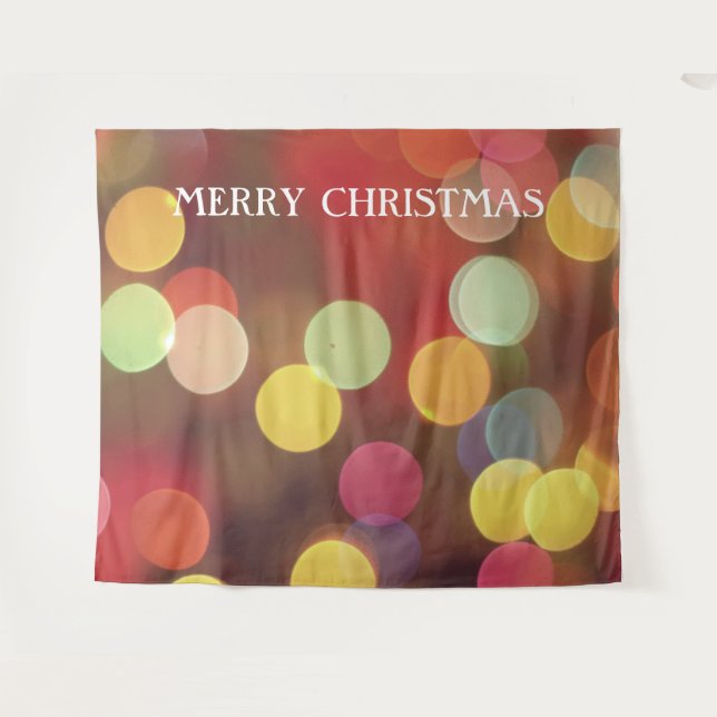 Colourful Lights Christmas Photo Booth Backdrop Tapestry (Front (Horizontal))