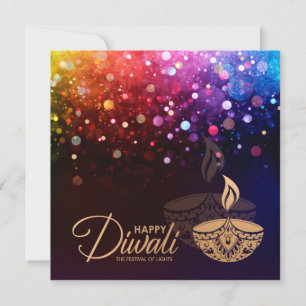 Colourful lights Happy Diwali  Card