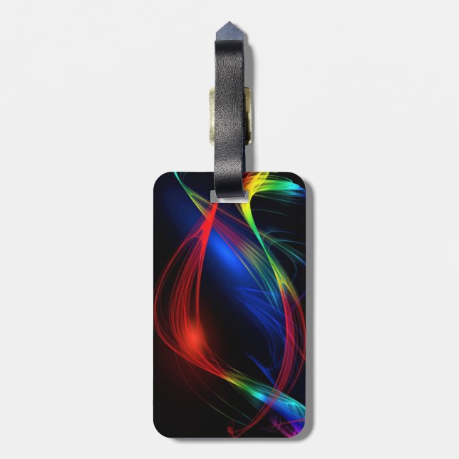 Colourful Lights Luggage Tag (Back Vertical)