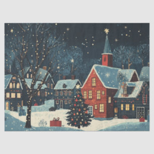 Colourful Lights on Christmas Trees Tissue Paper