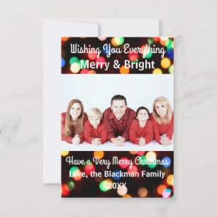 Colourful Lights Photo - 3x5 Christmas Card