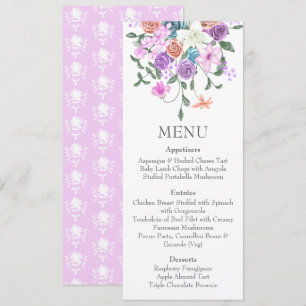 Colourful Lilac Peach Colour Mix Bouquet Dinner Me Invitation