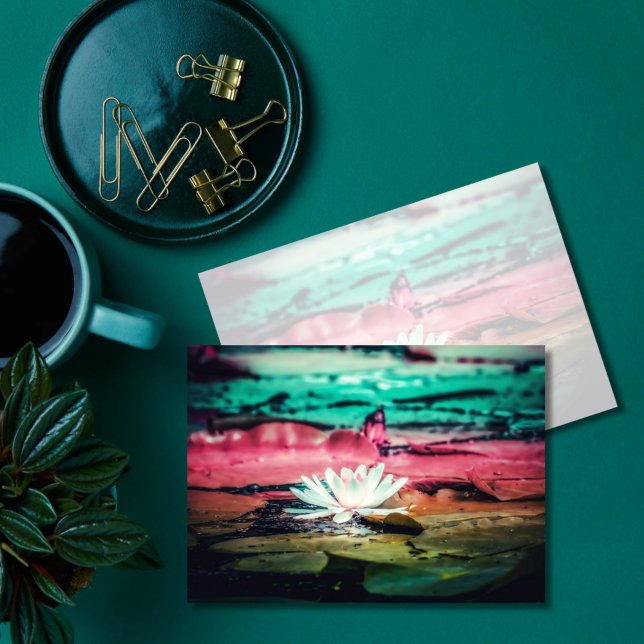 Colourful Lilypads and Water Lily Nature Photo Card (Creator Uploaded)