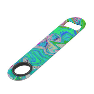 Colourful Lime Green Abstract Retro Liquid Art