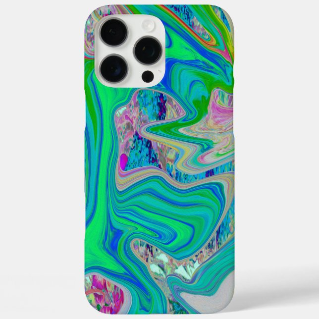 Colourful Lime Green Abstract Retro Liquid Art Case-Mate iPhone Case (Back)