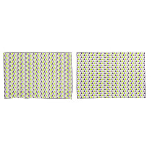 Colourful Lime Green Purple Geometric Pattern Pillowcase