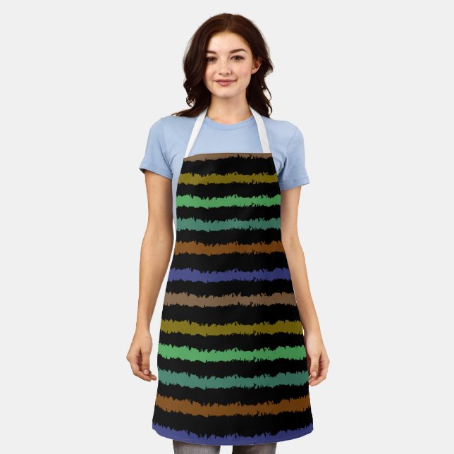 Colourful Line Abstract Pattern Apron (Worn)