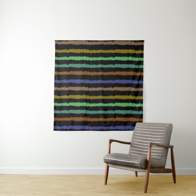 Colourful Line Abstract Pattern Tapestry (In Situ)