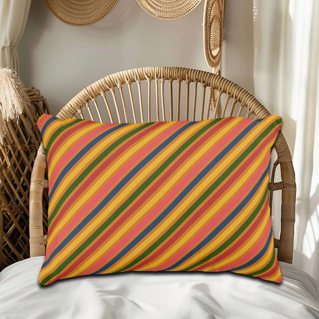 Colourful Line Pattern Decorative Cushion (Creator Uploaded)