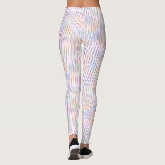 Colourful line Pattern Design wave art  Leggings (Back)
