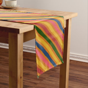 Colourful Line Pattern Long Table Runner