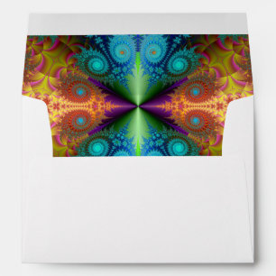 Colourful Lined Envelope With Return Address