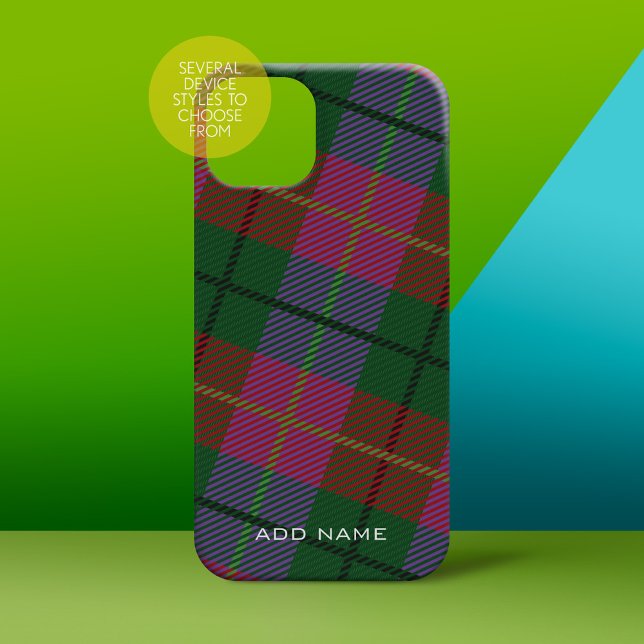 Colourful Linen Plaid Pattern with Custom Name iPhone 16 Case (Creator Uploaded)