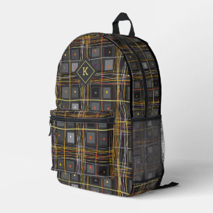 Colourful lines and geometric shapes fashion  printed backpack