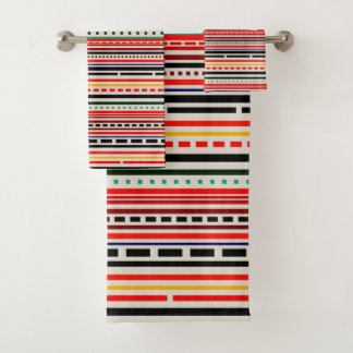 Colourful lines bath towel set
