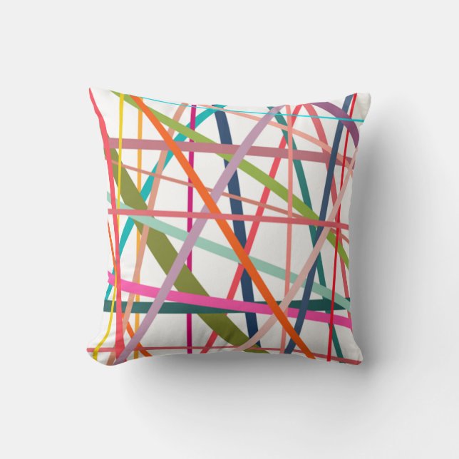 Colourful Lines  Cushion (Front)