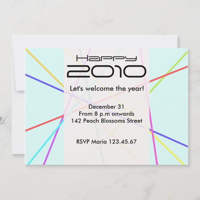 Colourful Lines Invitation Card (Front)