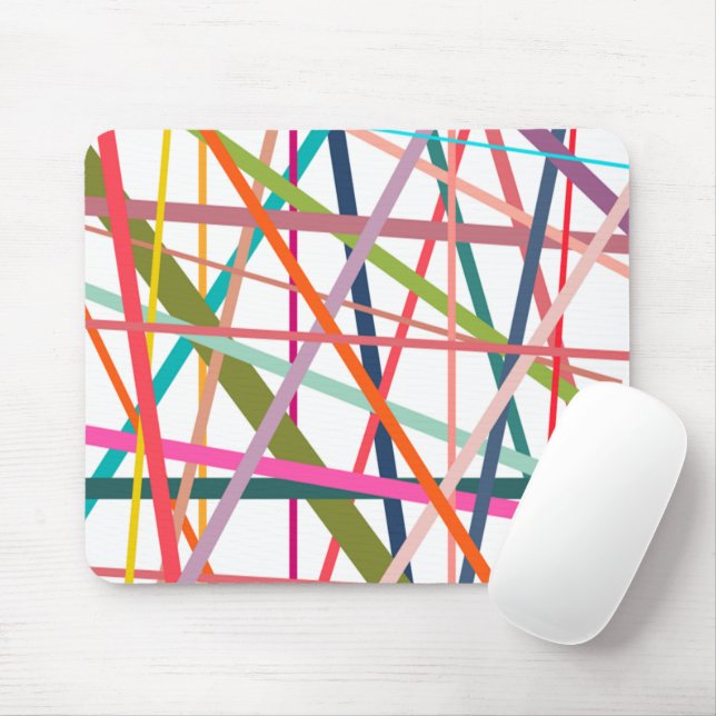 Colourful Lines  Mouse Pad (With Mouse)