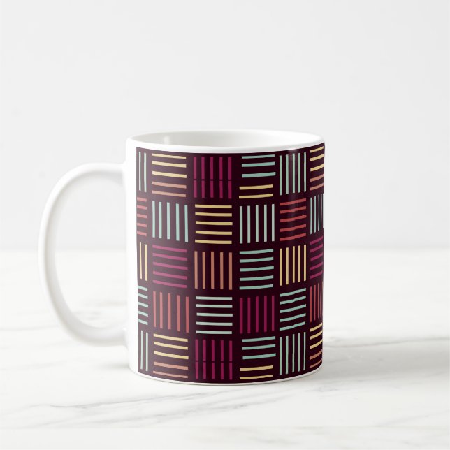 Colourful Lines Squared  Coffee Mug (Left)
