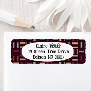 Colourful Lines Squared  Return Address Label