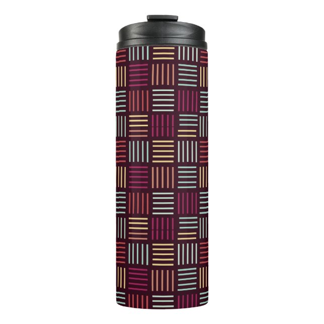 Colourful Lines Squared  Thermal Tumbler (Front)