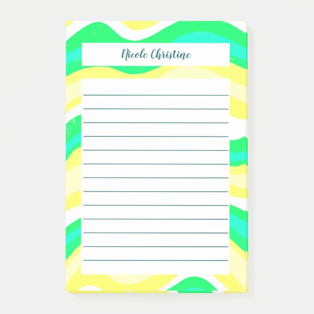 Colourful Lines Stripes Pattern CUSTOMIZED Notepad (Front)