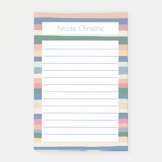 Colourful Lines Stripes Pattern CUSTOMIZED Notepad (Front)