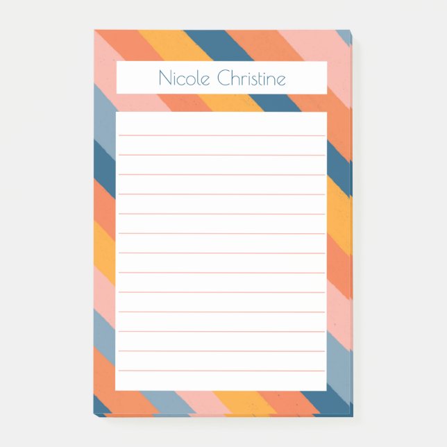 Colourful Lines Stripes Pattern CUSTOMIZED Notepad (Front)