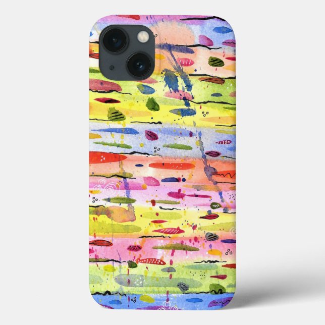 Colourful Lines Watercolor Abstract Case-Mate iPhone Case (Back)